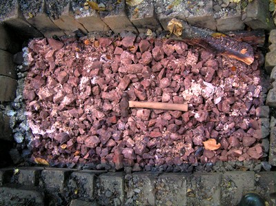 roasted ore in pit